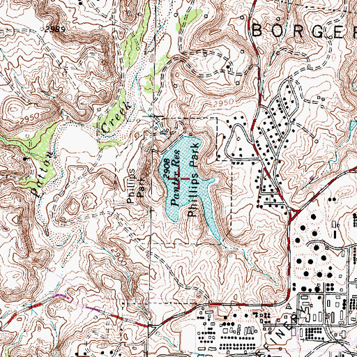 Topographic Map of Pantex Reservoir, TX