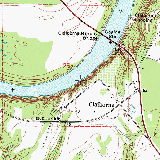 Topographic Map of Alabama Heights, AL
