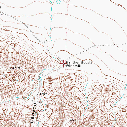 Topographic Map of Panther Booster Windmill, TX