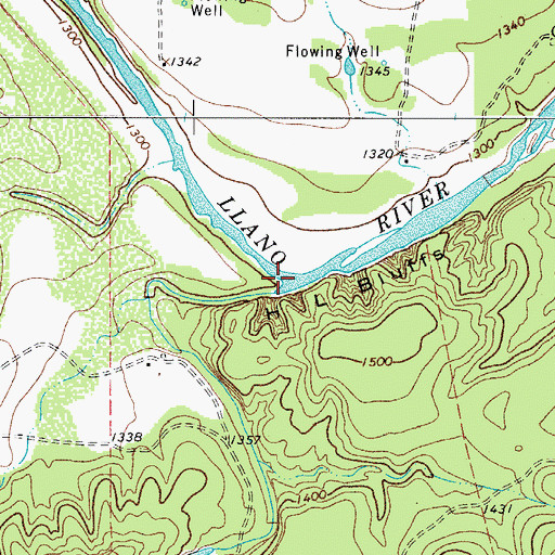 Topographic Map of Panther Creek, TX