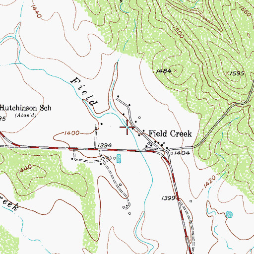 Topographic Map of Panther Creek, TX