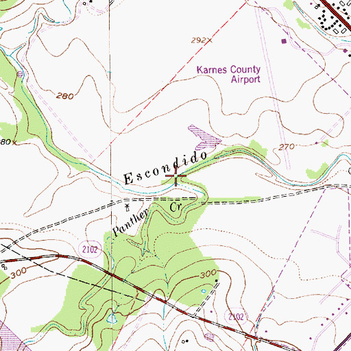 Topographic Map of Panther Creek, TX