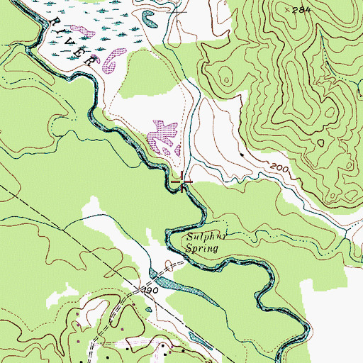 Topographic Map of Panther Creek, TX