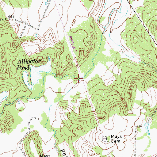 Topographic Map of Panther Creek, TX
