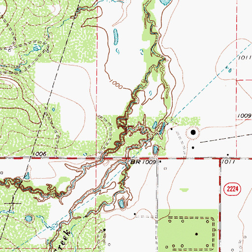 Topographic Map of Panther Creek, TX