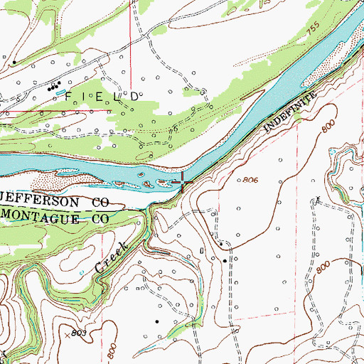 Topographic Map of Panther Creek, TX