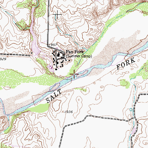 Topographic Map of Panther Creek, TX