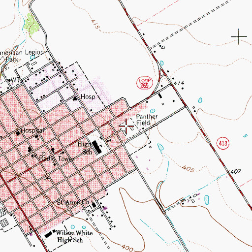 Topographic Map of Panther Field, TX