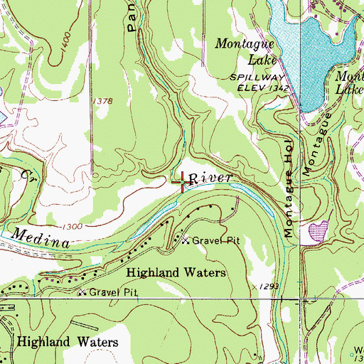 Topographic Map of Panther Hollow, TX