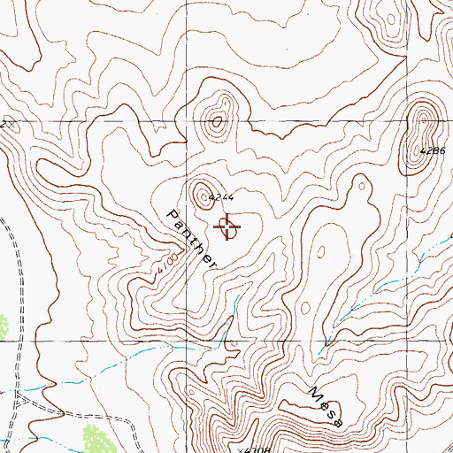 Topographic Map of Panther Mesa, TX