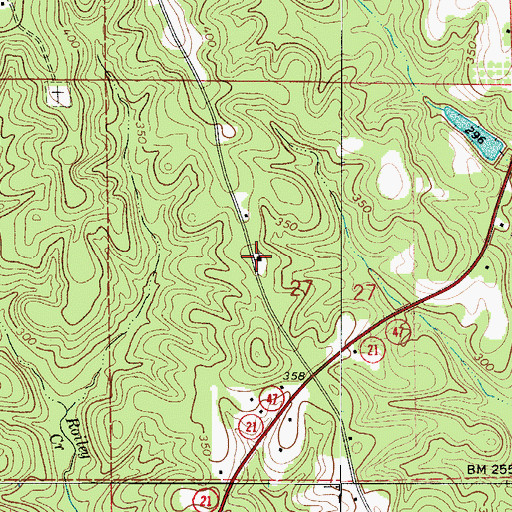 Topographic Map of Amity Baptist Church, AL