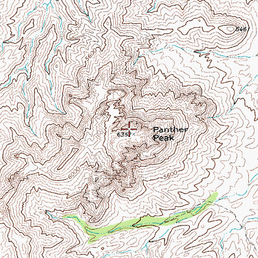 Topographic Map of Panther Peak, TX