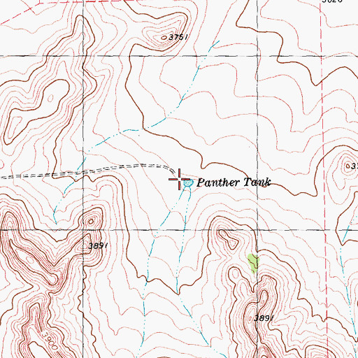Topographic Map of Panther Tank, TX