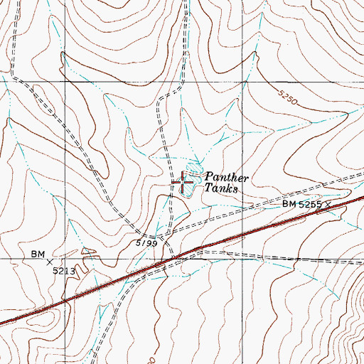 Topographic Map of Panther Tanks, TX