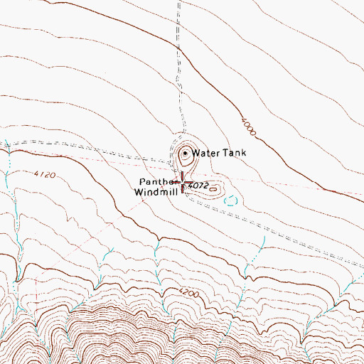Topographic Map of Panther Windmill, TX