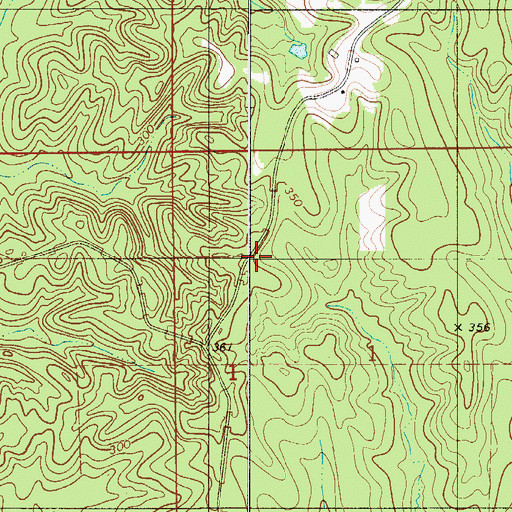 Topographic Map of Antioch Church (historical), AL