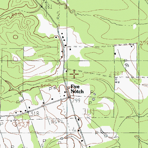 Topographic Map of Paradise Church, TX