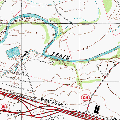 Topographic Map of Paradise Creek, TX