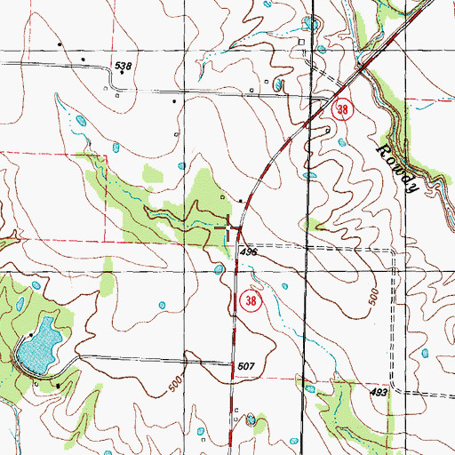 Topographic Map of Paradise School, TX