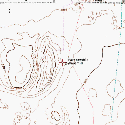 Topographic Map of Pardnership Windmill, TX