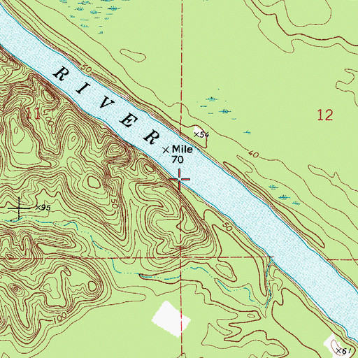 Topographic Map of Barefield Landing (historical), AL