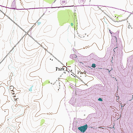 Topographic Map of Park, TX