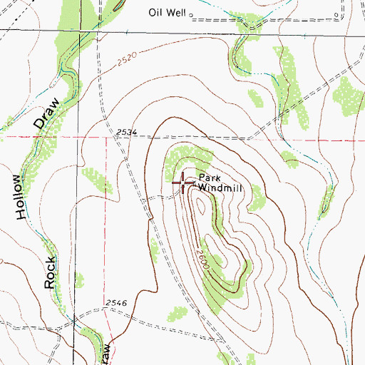 Topographic Map of Park Windmill, TX