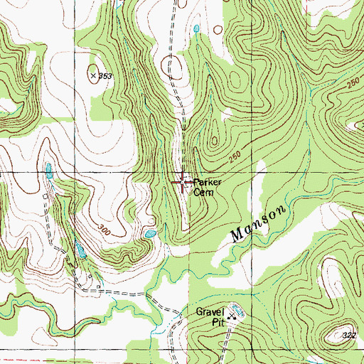 Topographic Map of Parker Cemetery, TX