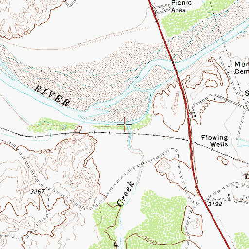 Topographic Map of Parker Creek, TX