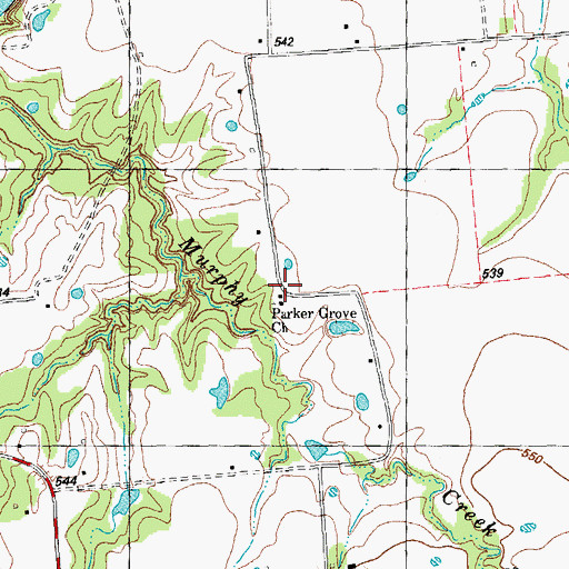 Topographic Map of Parker Grove Church, TX