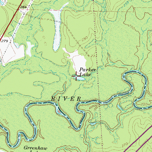 Topographic Map of Parker Lake, TX