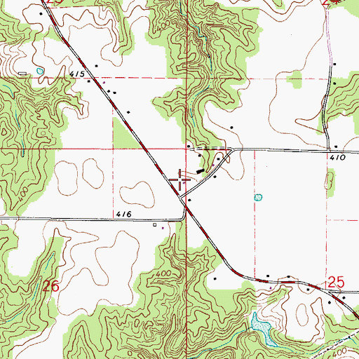Topographic Map of Beaumont Church (historical), AL