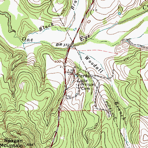 Topographic Map of Parks Lake, TX