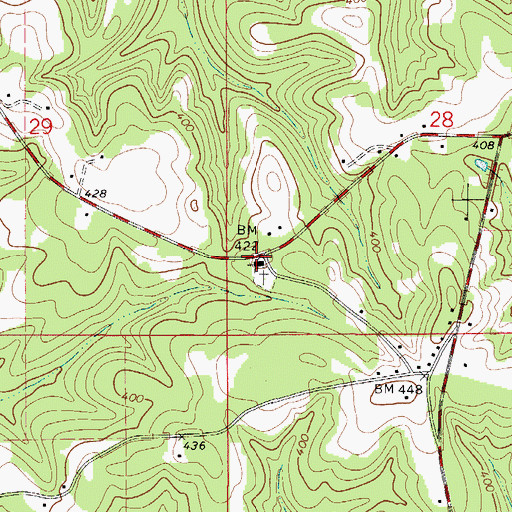 Topographic Map of Bethany Baptist Church, AL