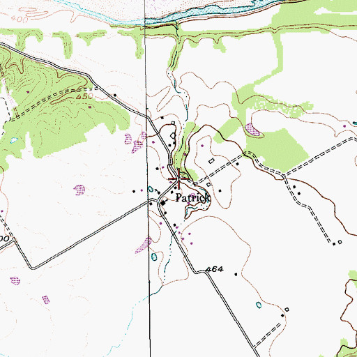 Topographic Map of Patrick, TX