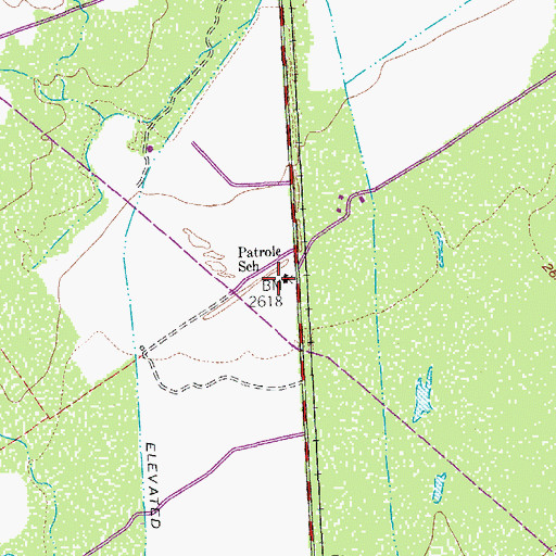Topographic Map of Patrole School, TX