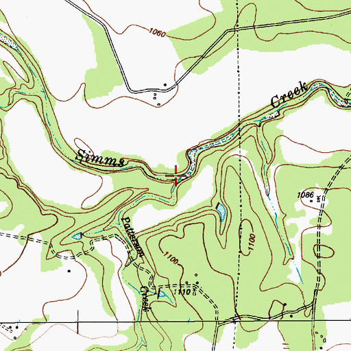 Topographic Map of Patterson Creek, TX