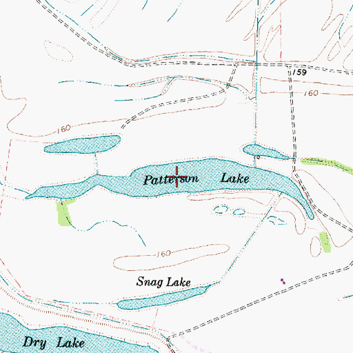 Topographic Map of Patterson Lake, TX