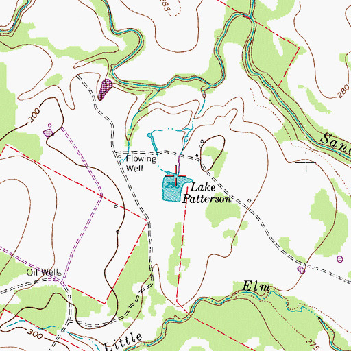 Topographic Map of Patterson Lake, TX