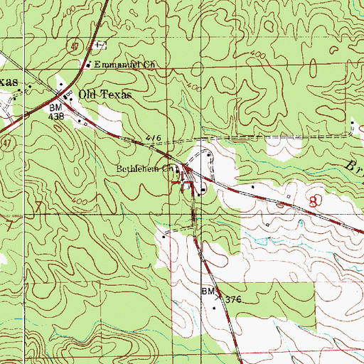 Topographic Map of Bethlehem Cemetery, AL