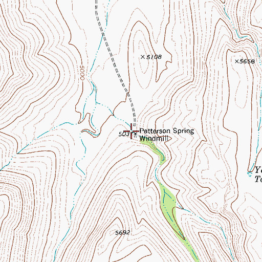 Topographic Map of Patterson Spring Windmill, TX