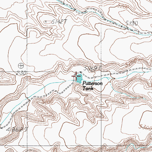 Topographic Map of Patterson Tank, TX