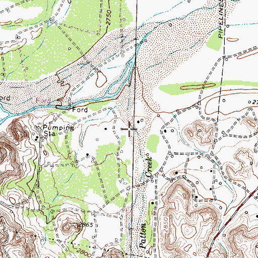 Topographic Map of Patton Creek, TX
