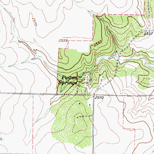 Topographic Map of Patton Springs, TX