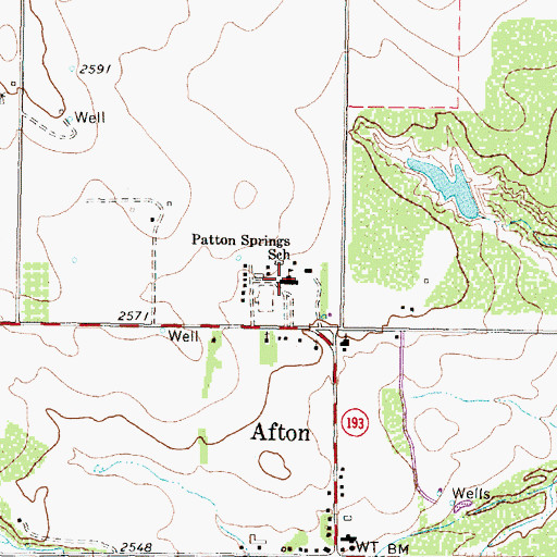 Topographic Map of Patton Springs School, TX