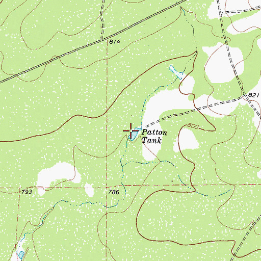 Topographic Map of Patton Tank, TX