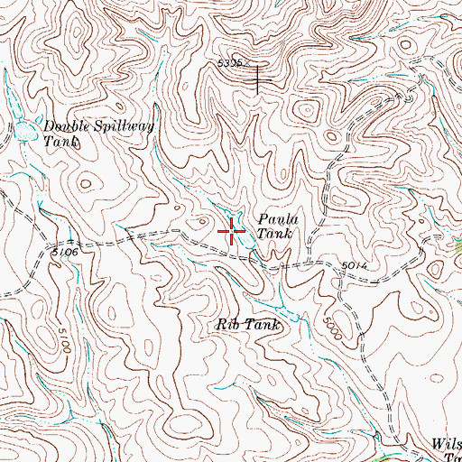 Topographic Map of Paula Tank, TX