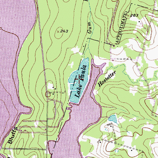 Topographic Map of Lake Paula, TX