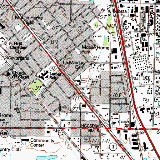 Topographic Map of Pauls Union Church, TX