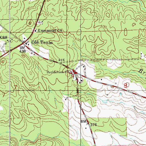 Topographic Map of Bethlehem School (historical), AL